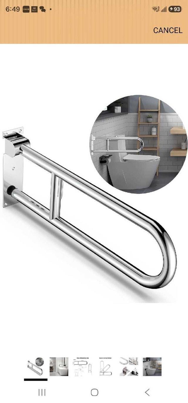 31.5“ Foldable Toilet Grab Bar
