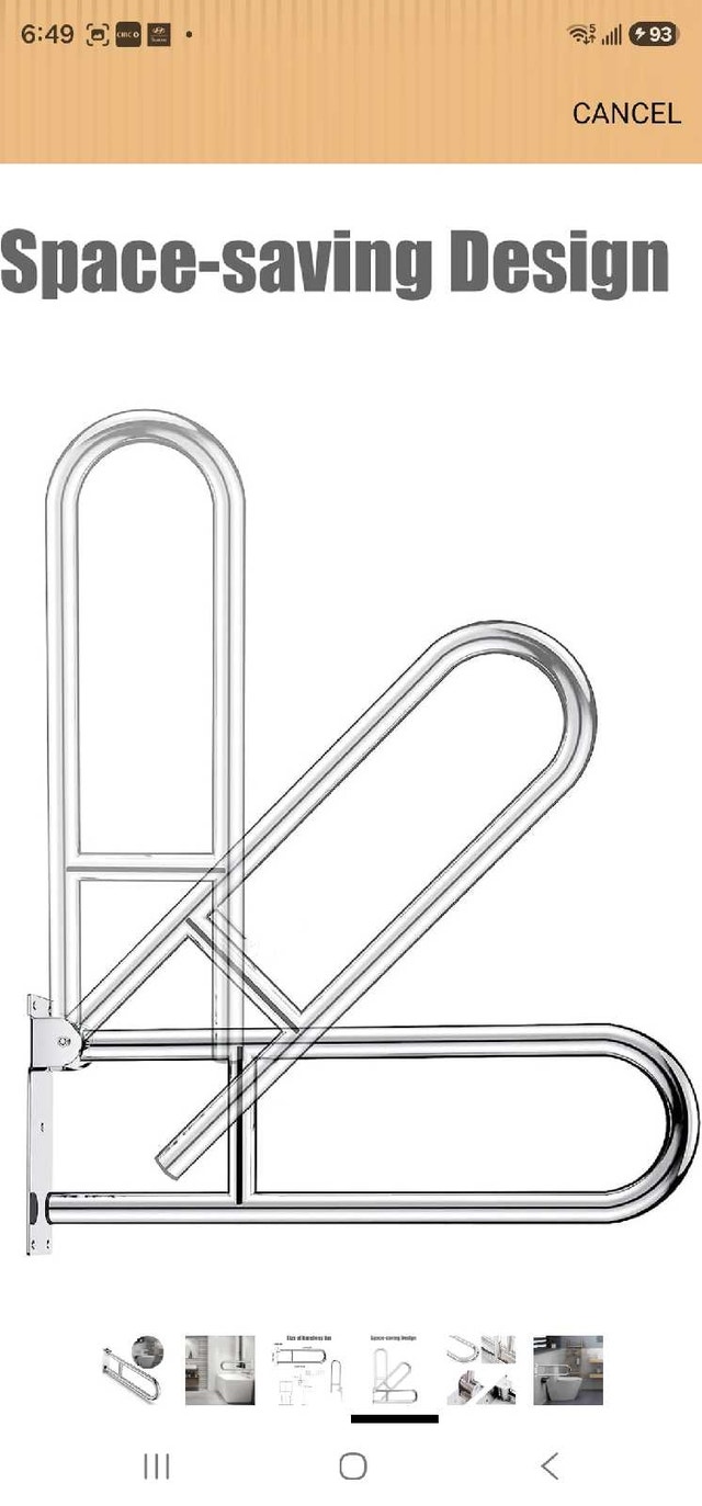 31.5“ Foldable Toilet Grab Bar - photo 4