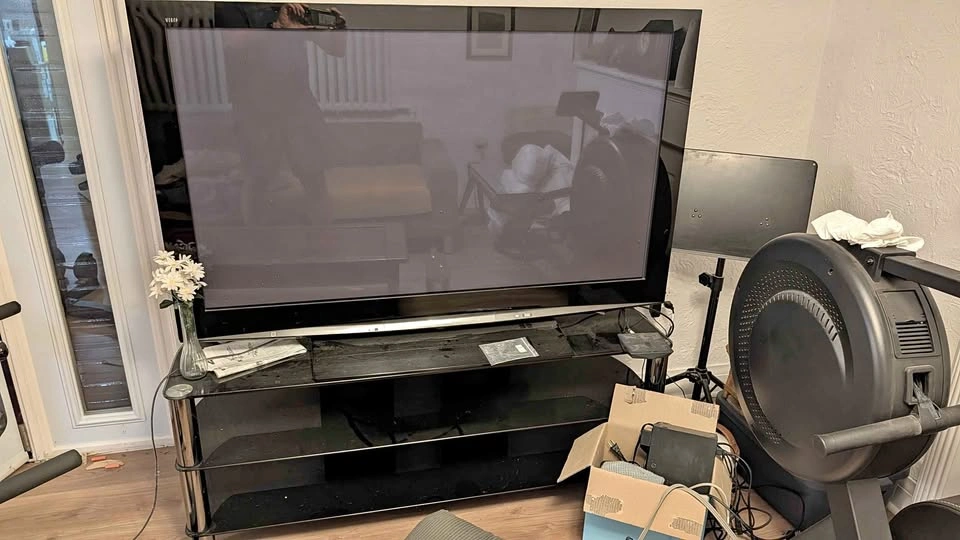 57" diagonal plasma tv, with stand