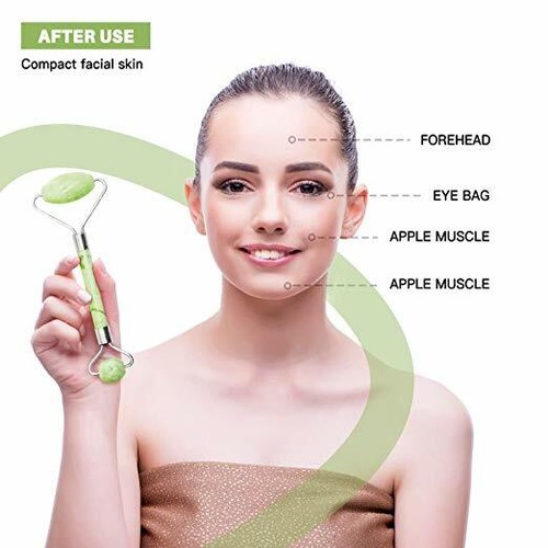 Natural Jade Roller with Gua Sha Lymphatic Drainage Tool - photo 3