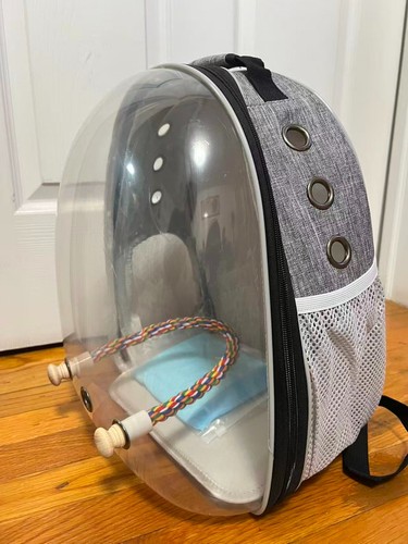 Bird Backpack Carrier with Perch, Portable Bird Travel Cage - photo 2
