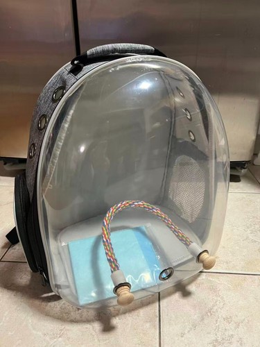 Bird Backpack Carrier with Perch, Portable Bird Travel Cage - photo 5