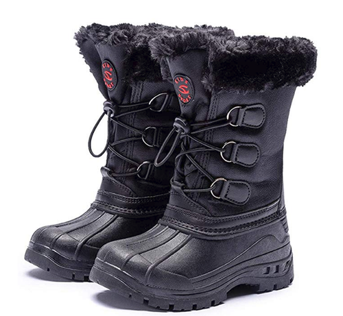 Kids Snow Boots Waterproof Boys Winter Boots Faux Fur Lined