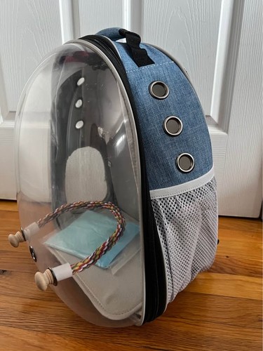 Bird Backpack Carrier Travel Cage with Perch and Breathable Clea - photo 2
