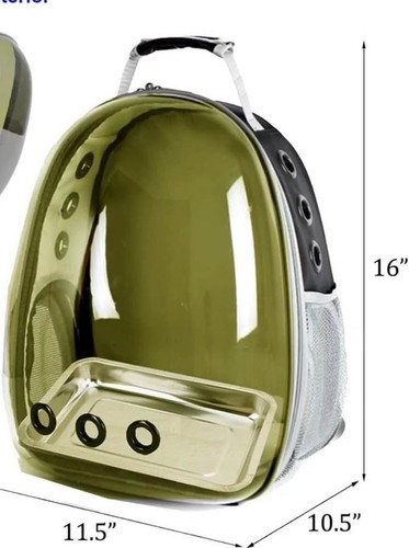 Bird Backpack Carrier Travel Cage with Perch and Breathable Clea - photo 5