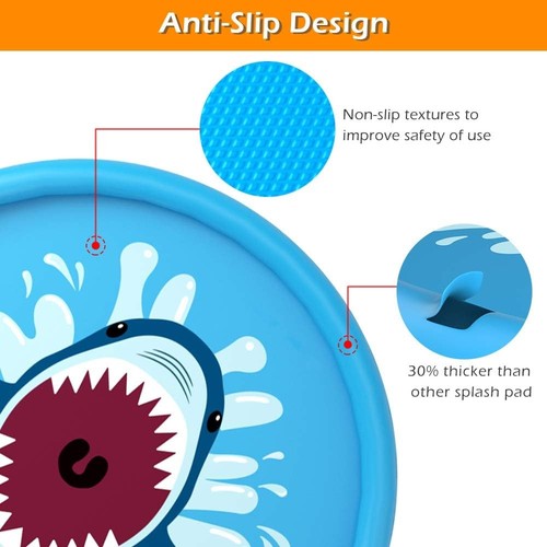 Jasonwell Splash Pad Sprinkler/ Play Mat for Kids - photo 3