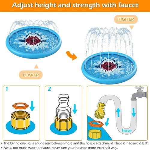 Jasonwell Splash Pad Sprinkler/ Play Mat for Kids - photo 4