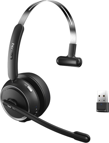 Wireless Headset with Mic for Work, Bluetooth Noise Cancelling