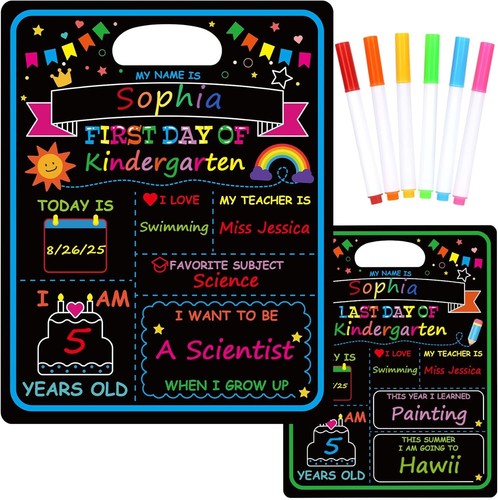 First Day of School Sign Board with Liquid Chalk Markers