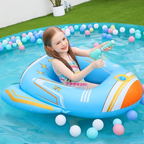 Jasonwell Inflatable Kids Airplane Pool Float with Squirt Gun