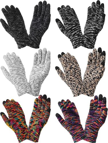 6 Pairs Women's Winter Chenille Cable Knit Touchscreen Gloves