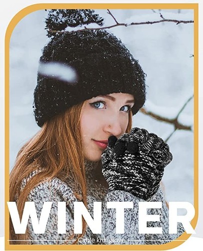 6 Pairs Women's Winter Chenille Cable Knit Touchscreen Gloves - photo 5