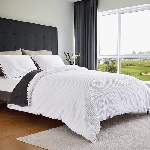 3PC Queen Comforter Set - Ultra Soft Sherpa Fleece 90x90 - photo 3