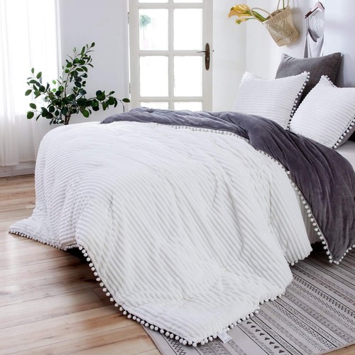 3PC Queen Comforter Set - Ultra Soft Sherpa Fleece 90x90 - photo 5