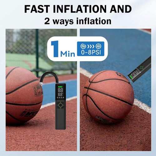 Electric Ball Pump for Sport Ball, 2000mAh 15 PSI Portable - photo 3