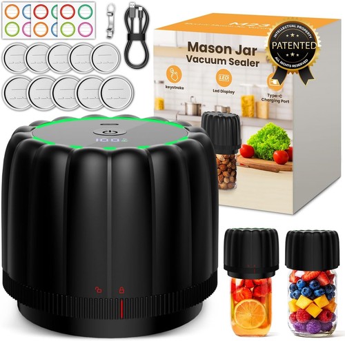 2026 Upgraded Electric Mason Jar Vacuum Sealer Kit