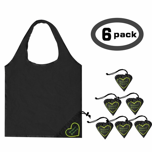 6 Pack Reusable Grocery Bag Heavy Duty Shopping Tote