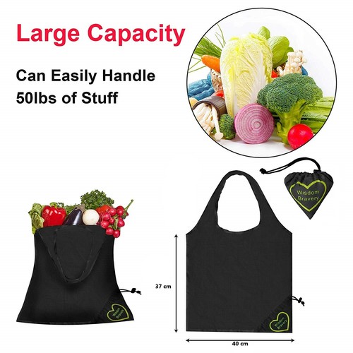 6 Pack Reusable Grocery Bag Heavy Duty Shopping Tote - photo 2