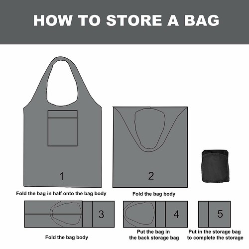 6 Pack Reusable Grocery Bag Heavy Duty Shopping Tote - photo 4