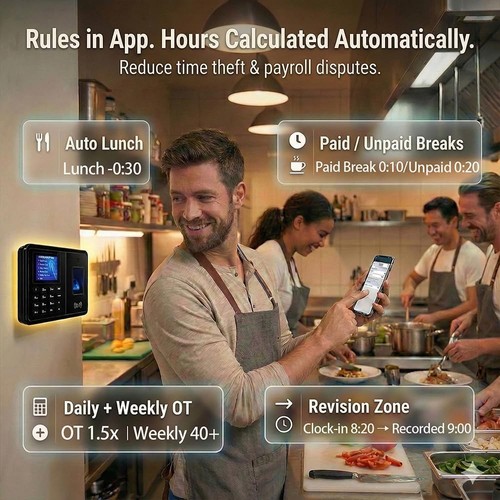 Time Clock System: App Control, Fingerprint & IC Cards - photo 3