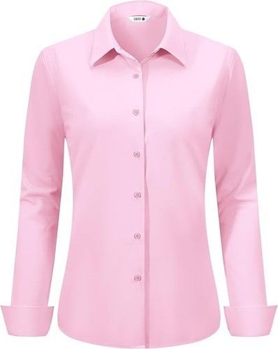 Women's Stain-Resistant Wrinkle-Free Long Sleeve Blouse Small