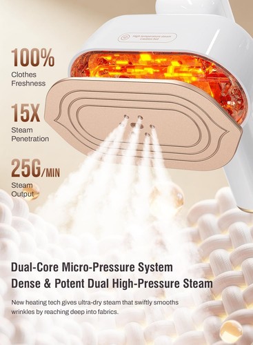 2-in-1 Handheld Garment Steamer & Iron 1200W Portable - photo 2