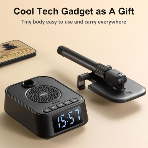 3-in-1 Adjustable Phone Stand with Bluetooth Speaker & Clock - photo 4