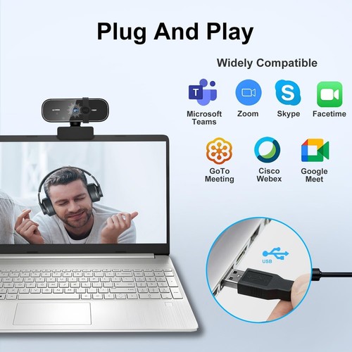 C28 1080P Webcam with Privacy Cover and Tripod Stand - photo 5