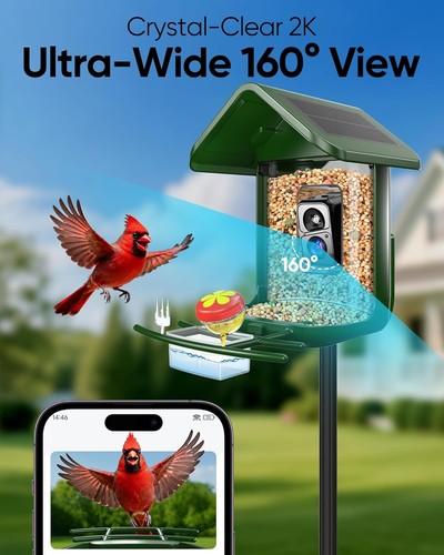 Smart Bird Feeder Camera 2K HD Solar Powered - photo 4