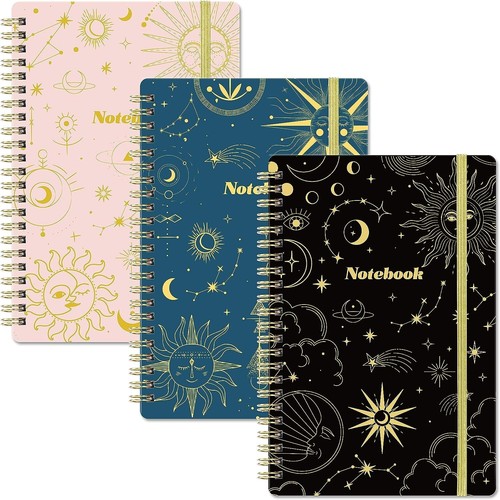 3 Pack A5 Lined Spiral Notebooks - 6.3" x 8.3"