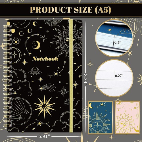 3 Pack A5 Lined Spiral Notebooks - 6.3" x 8.3" - photo 4