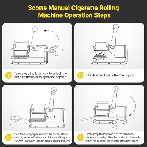 Manual Cigarette Rolling Machine Tobacco Injector 8mm - photo 3