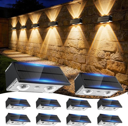 Solar Fence Lights Outdoor, 10 Pack 100LM