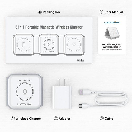 3 in 1 Wireless Charging Station Magnetic Foldable Fast Charger - photo 2