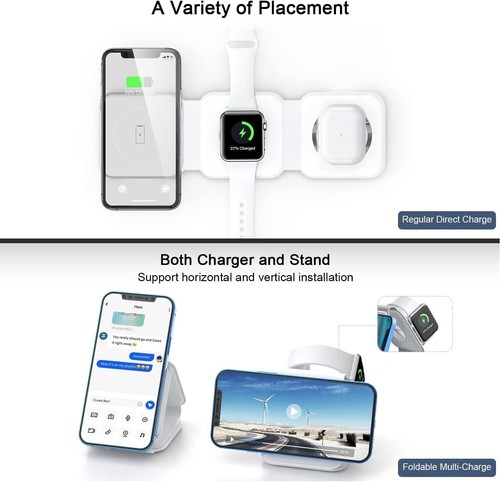 3 in 1 Wireless Charging Station Magnetic Foldable Fast Charger - photo 3