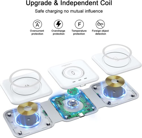 3 in 1 Wireless Charging Station Magnetic Foldable Fast Charger - photo 4