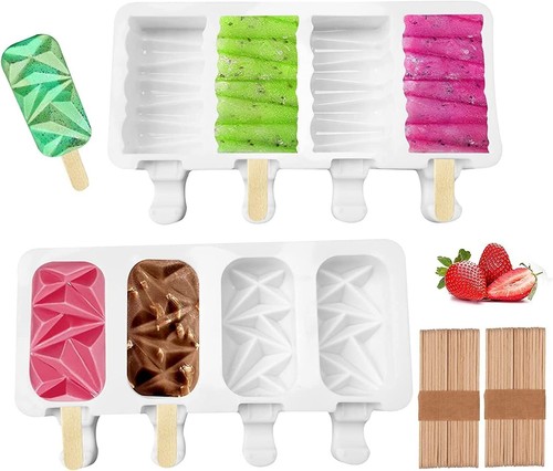 Ice Popsicle Molds Set: Diamond & Cakesicle Silicone Trays