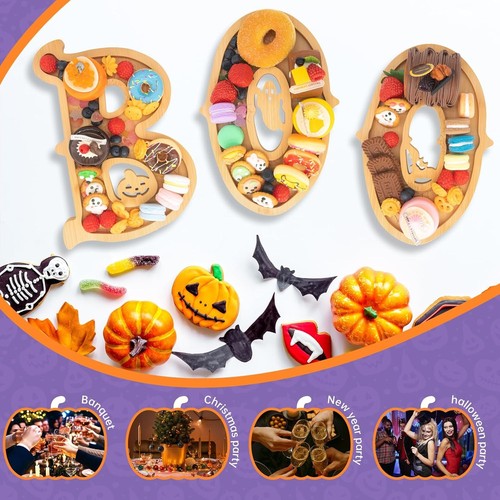 3PCS Wooden Halloween BOO Charcuterie Board Box with Balloons - photo 3