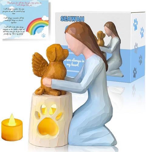 Dog Memorial Gifts - Angel Dog Candle Holder