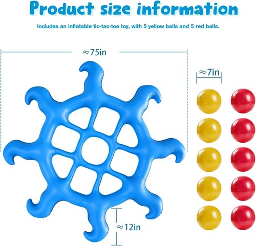 Pool Toys Game - Tic Tac Toe Inflatable with 10 Balls - photo 2