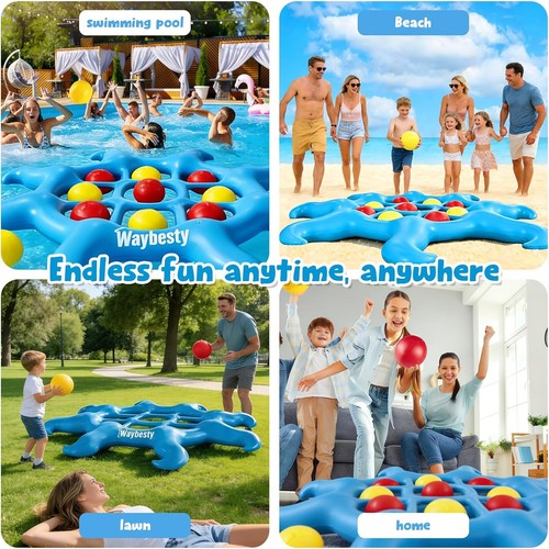 Pool Toys Game - Tic Tac Toe Inflatable with 10 Balls - photo 5