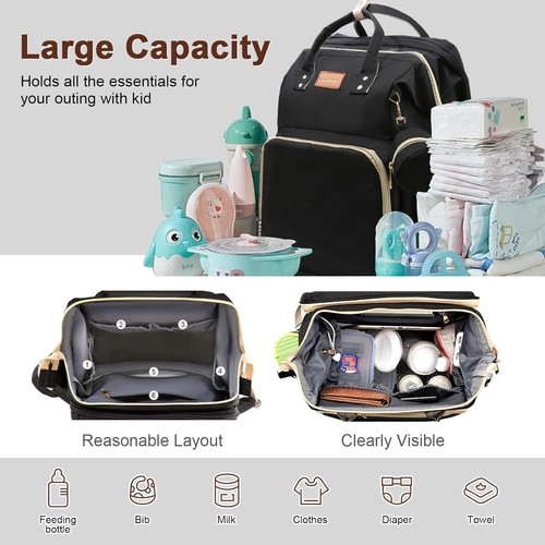 Multi Function Baby Diaper Bag Backpack with Changing Station - photo 2