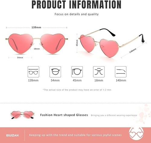 Polarized Heart Sunglasses for Women Cute Trendy Metal Frame - photo 2