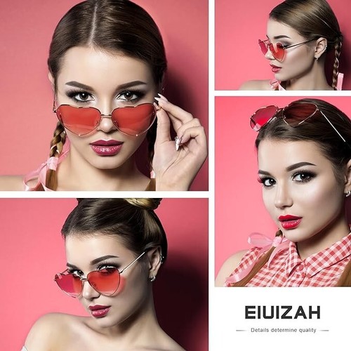 Polarized Heart Sunglasses for Women Cute Trendy Metal Frame - photo 4