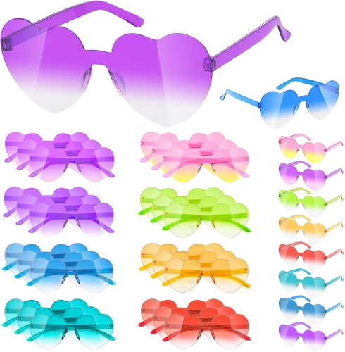 24 Pack Heart Sunglasses for Kids Valentine's Day Party