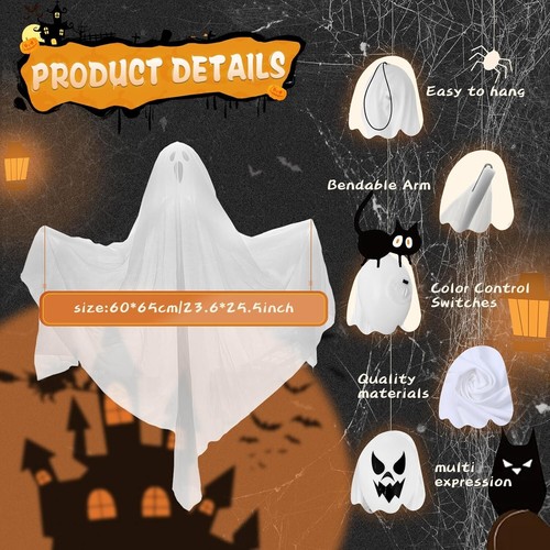 2Pack Halloween Ghosts Decorations with LED Lights - photo 2