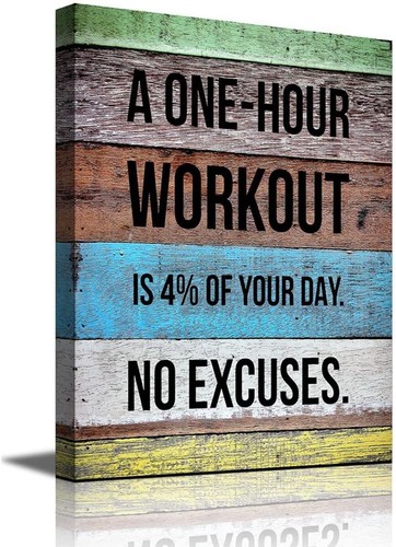 Gym Men Cave Wall Art Fitness Motivational Quote