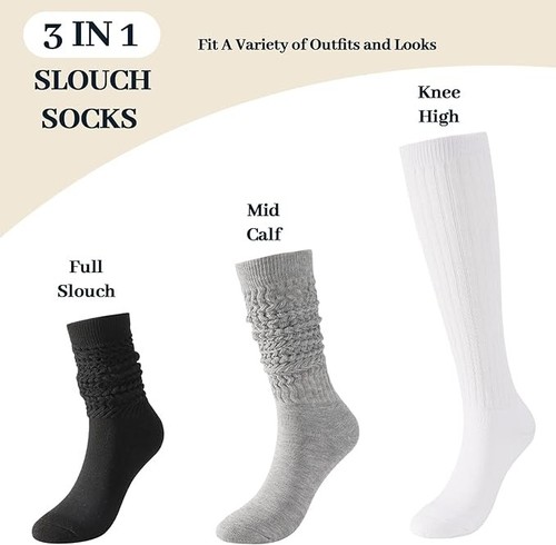 Pleneal 3 Pairs Slouch Socks for Women - photo 5