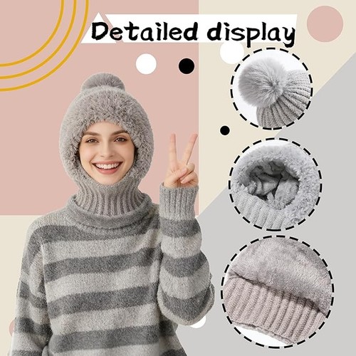3 in 1 Women's Beanie Hat, Scarf, and Mask Set