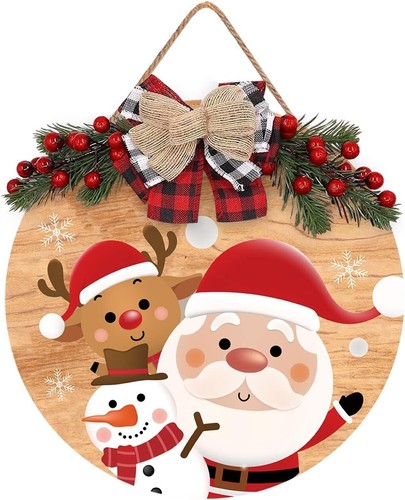 Merry Christmas Decorations Wreath Sign for Door
